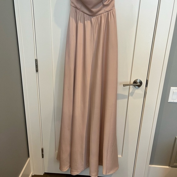 Anthropologie BHLDN Elsie Straight-Neck Satin A-Line Gown - Picture 12 of 16